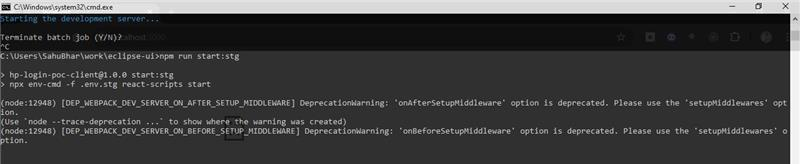 Webpack dev server deprecation warning for onAfterSetupMiddleware and onBeforeSetupMiddleware in the terminal